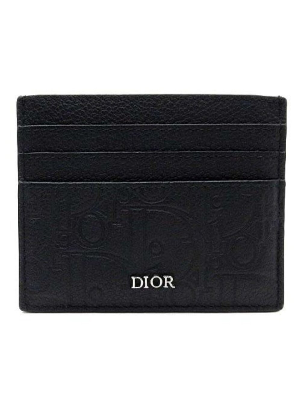 Dior Gravity Leather Card Case Oblique Black